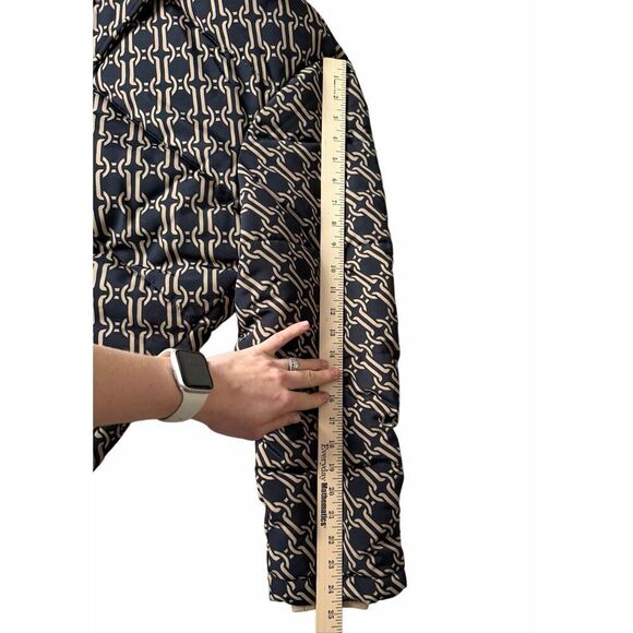 NWOT BODEN Skye Puffer Coat Tan Black Chain Geo size 12 - Picture 8 of 16